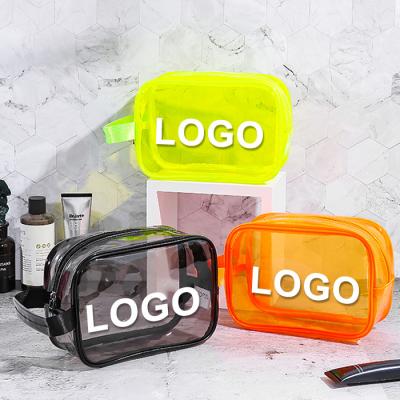 China Custom Clear Waterproof Cosmetics Organzier Travel Wash Zipper Toiletry Pouch Set PVC Makeup Organizer Cosmetic Bags for sale