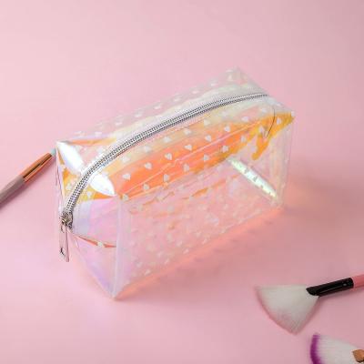 China Lady Personalized Laser Clear Clear Cosmetic PVC Cosmetic Bag PVC Zipper Bag Custom Logo OEM for sale