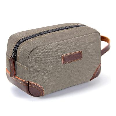 China Custom Wholesale Travel Washed Bag Men Large Capacity Wash Bag Vintage Toiletry Bag Canvas Toiletry Washed Bag Men for sale