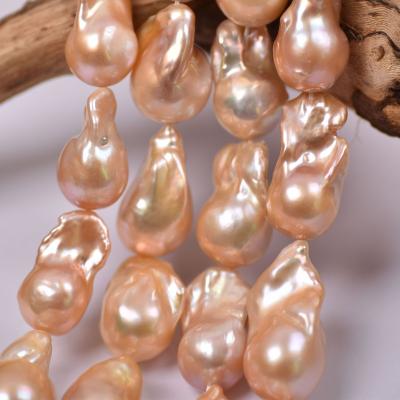 China Fashionable High Quality Rare Triton Accessories Baroque Irregular Beading Semi-complete Freshwater Pearls DIY Accessories Pink for sale