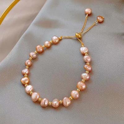 China FASHION manufacturers sell sexy woman's gift pearl charm natural pearl baroque bracelet pearl bracelets 18k gold freshwater bracelet for sale