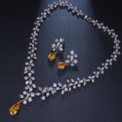 China CLASSIC healing crystal jewelry set 2 sets of earrings and necklace weeding jewelry set bridal for sale