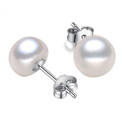 China 925 TRENDY freshwater akoya pearl earrings silver pearl earrings for sale