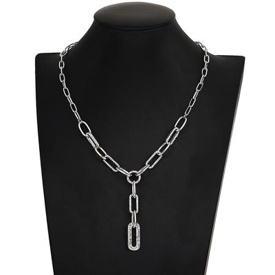 China Fashionable Alloy Necklace Women Jewelry Silver Diamonds Necklace Manufacturer for sale