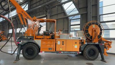 China Distance Upward 17 - 19m Robotic Shotcrete Machine 55KW / 1480rpm Max Output 4 - 30 M3/H for sale