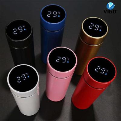 China PORTABLE never fade 24h vacuum flask custom tumbler cup 12h to 0.5l electric display OEM service 07038 for wholesale for sale