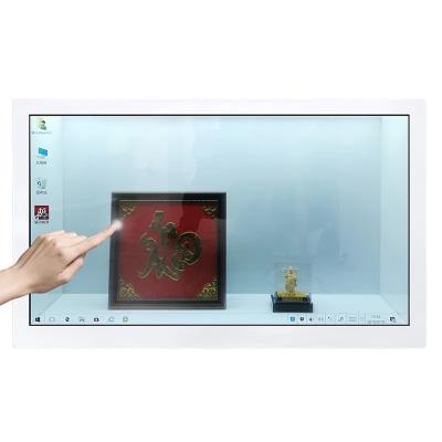 Cina 32 pollici vetrina LCD trasparente TFT alta luminosità touch screen cabinet in vendita