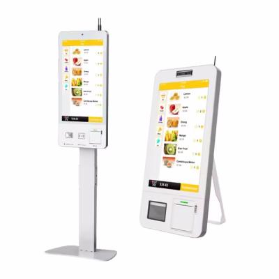 China Cash Acceptor Wall Mount And Tabletop Self Ordering Kiosk With POS System for sale