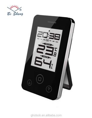 China Sizes Simple Indoor Room Thermometer Baby Hygrometer Digital Alarm Clock for sale