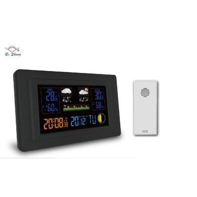 China Temperature Color Weather Station Wireless Digital Clock New Indoor/Outdoor Thermometer Hygrometer With Outdoor Sensor for sale