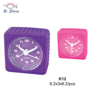 China Bosheng Price Promotional Clock Mini Field Movement Funny Silicone Alarm Clock for sale