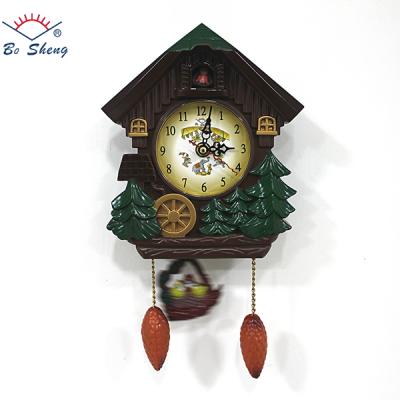 China 12 Inch Promotional Gift Decor Christmas Decoration Antique Style Musical Wall Clock Christmas Home Wall Clock for sale