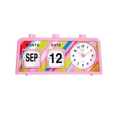 China Calendars wholesale cheap colorful digital quartz flip date table clock automatic plastic flip calendar clock for sale