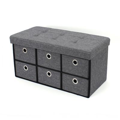 China Collapsible Rectangular Folding Storage Storage Box Matching Shoe Stools Toy Storage Stools Can Rest for sale