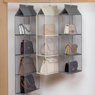 China Viable Hanging Closet Organizer 6-Shelf Folding Clothes Storage Box Accessory Shelves Hanging Closet Organizer for sale