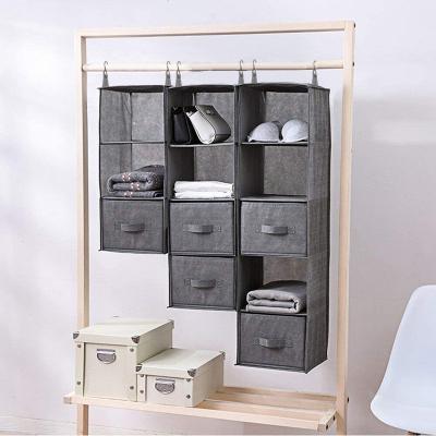 China Hanging Storage 6 Shelf Household Storage Bag For Hanging Handbag Mesh Bag Closet Organizer Dust Cover Bag Organizer for sale