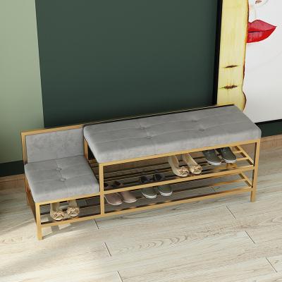 China Simple Nordic Soft Cushion Shoe Rack Bag Home Door Stool Storage Door Stool Built-in Storage Port Stool for sale