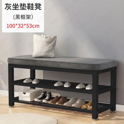 China Multifunctional Storage Change Stools Shoe Cabinet Home Hanger Entryway Porch Can Stand Storage Stools Cushion Shoe Rack for sale