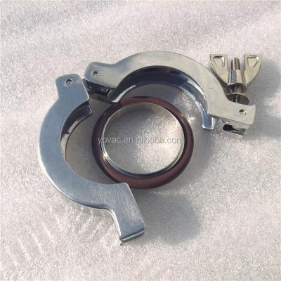 China Aluminum vacuum system vacuum pipe fit vacuum clamps with sus304 centering rings and FKM O-ring for sale