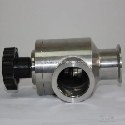 China Manual vacuum Angel Valve of vacuum system with KF40 stainless steel flange for sale