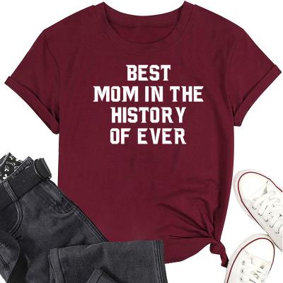 China Breathable Hot Sale Bulk V-Neck Family Matching Manufacturers Custom Polyester 95 5 Spandex T Shirt Mothers Day Tees for sale