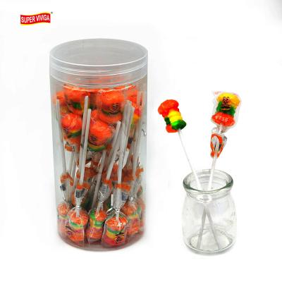 China Natural Wholesale Flavor Halal Fruit Mini Burger Shape Candy Lollipop Gummy Candy for sale