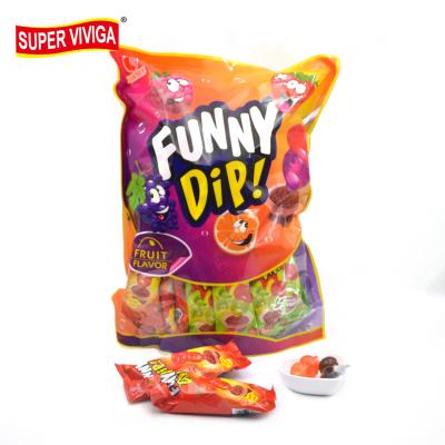 China Natural Funny Dip Squash Shape Fruit Flavor Lollipop With Jam for sale