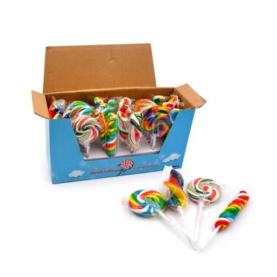 China Colorful Natural Hot Sale Round Twisted Swirl Lollipops Lollipop Candy for sale