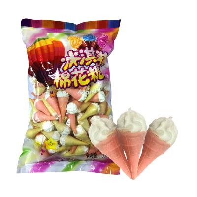 China Natural Hot Sale Colorful Ice Cream Shape Cotton Candy Marshmallows For Afternoon Snacks for sale