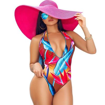 China Breathable Ready To Ship Women's Latest Floral One Piece Beachwear OG5104 for sale