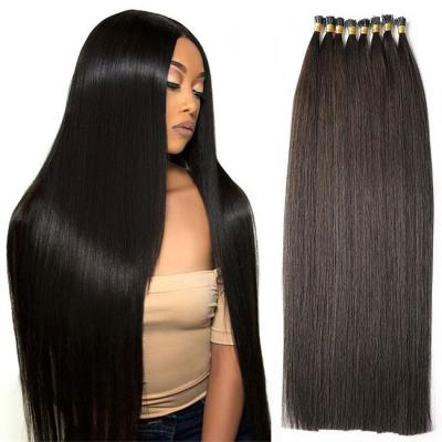 China No Tangle No Shedding Hair Wholesale Raw Cuticle Aligned Hair Pre Bonded I-Tip Hair Extension , Raw Indian Remy Double Drawn Hair Tape Extension for sale