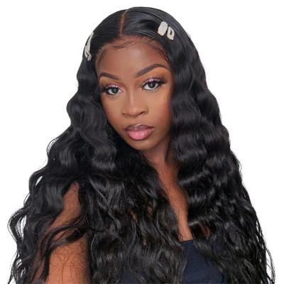 China Wholesale High Quality Original Natural Brazilian Custom Logo Lace Frontal Wigs Human Hair Wave Wigs,Loose Deep Wave Lace Wig for sale