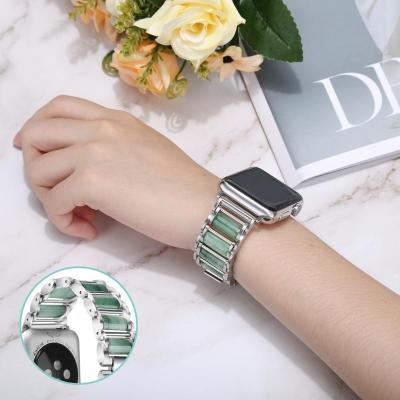 China Gems & Stones Fashion Jewelry Watch Bands Charom Nature Jade Stone Watch Bands For Apple Watch 1/2/3/4/5 for sale