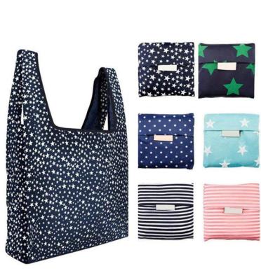 China PUNCH Wholesale Fashion Eco-Friendly Pouch Ripstop Foldable Nylon Bags Polyester Reusable Folding Shopping Bag for sale