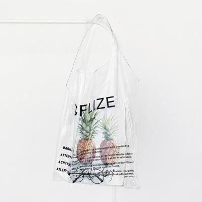 China Wholesale Waterproof Clear PVC Handled Tote Bag Punch Handle Shopping Bag Shoulder Bag for sale