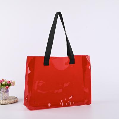 China Manufacturer Direct Custom Fashion PVC Handled Transparent Tote Bags Clearly for sale