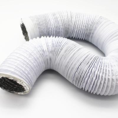 China Black or white flame retardant ventilation PVC and aluminum combined flexible air duct for sale