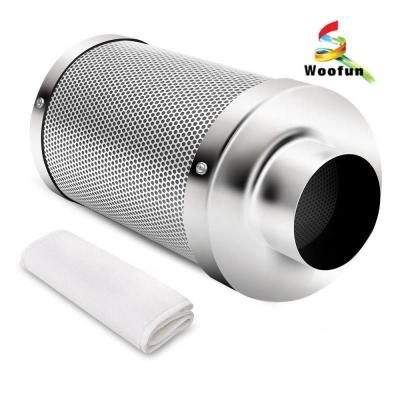 China Hydroponics Silver Size Activated Carbon Ventilation 45mm 4inch 150mm Customized Filter for sale