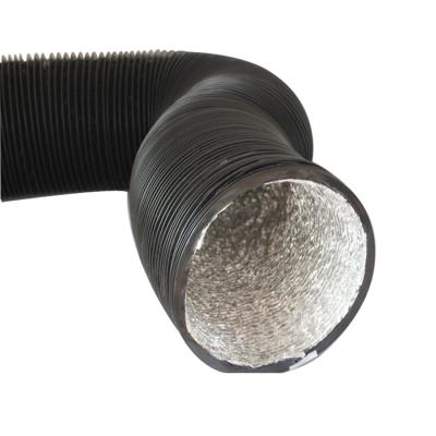 China Flame Retardant HVAC Custom Black PVC Exhaust Air Hose Flexible Ducting for sale