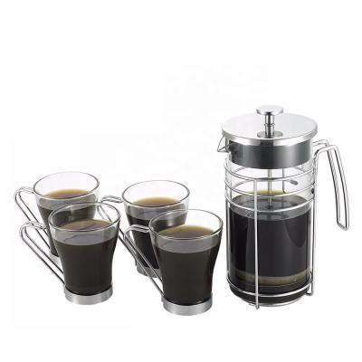 China WITH LID Design Classic Classic Style French Press Coffee Maker Set With French Cups Press Set for sale