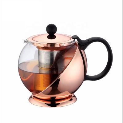 China With LID Top Selling Glass Round Teapot for sale