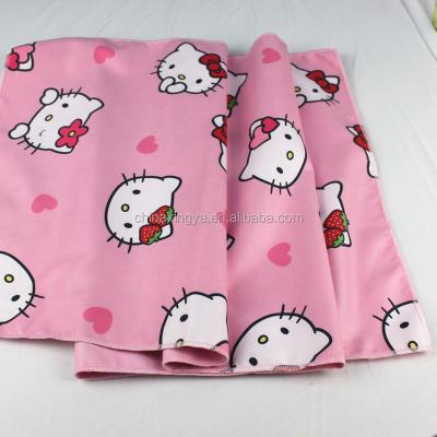 China Hello Kitty Custom Cartoon Printed Design Microfiber Kids Baby Luxury Beach Towels Safe For Children for sale