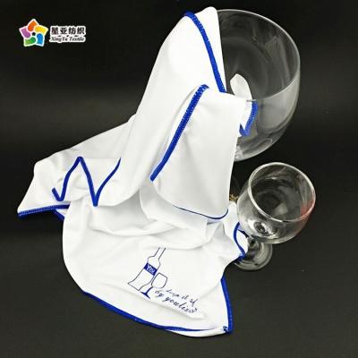 China Viable Custom Made Silk Microfiber Wine Glass Lens Polish Soft Absorbent Cleaning Cloth for sale