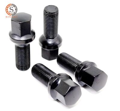 China Factory Made Black Steel 14X1.5MM Bolts And Nuts, 12X1.25MM Hex 17 Bolt Ball Seat, Can Be Customized for sale