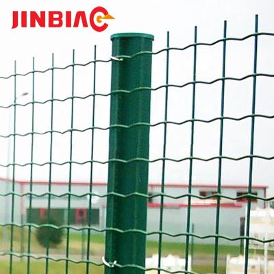 China Easily Assembled PVC Coated Wall Fence With Round Post Holland Mesh Fence / Euro Mesh Fence for sale