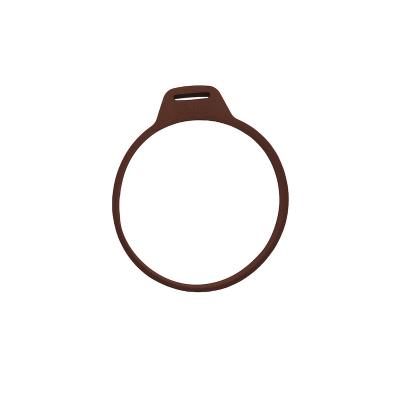 China Custom Viable Logo Ring Product Holder Jarware Silicone Spoon Rest Scoop Holder Silicone Sleeve For Storage Container Brown for sale