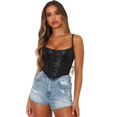 China Hot Fashion Girls Club PU Women Street Waist Trimmer Western Western Europe Sexy Top Luxury Leather Vest Leather Slimming Belts Corset Top for sale