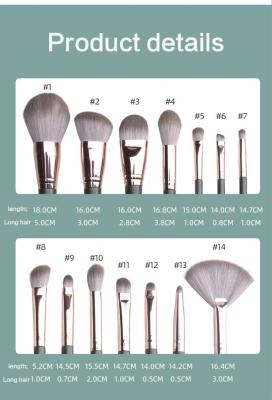 China Angular blush wholesale 14 sticksmakeup brush customcustom logo makeup brush for sale