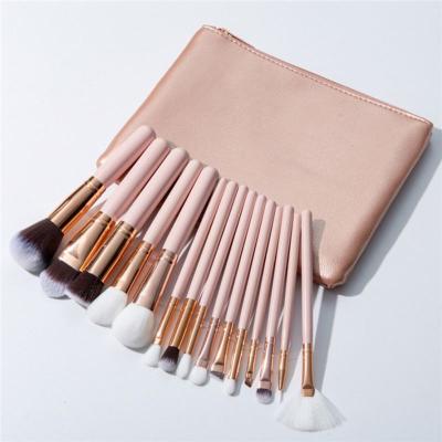 China Angular Blush 15 SetsMakeup Brush Set With Mirror CaseBeauty Tools for sale