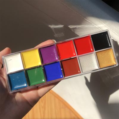 China Professional Eyes Makeup Safe Skin Use 12 Color Face Eyes Body Painting Eyeshadow Makeup For Christmas Halloween Creative Makeup for sale